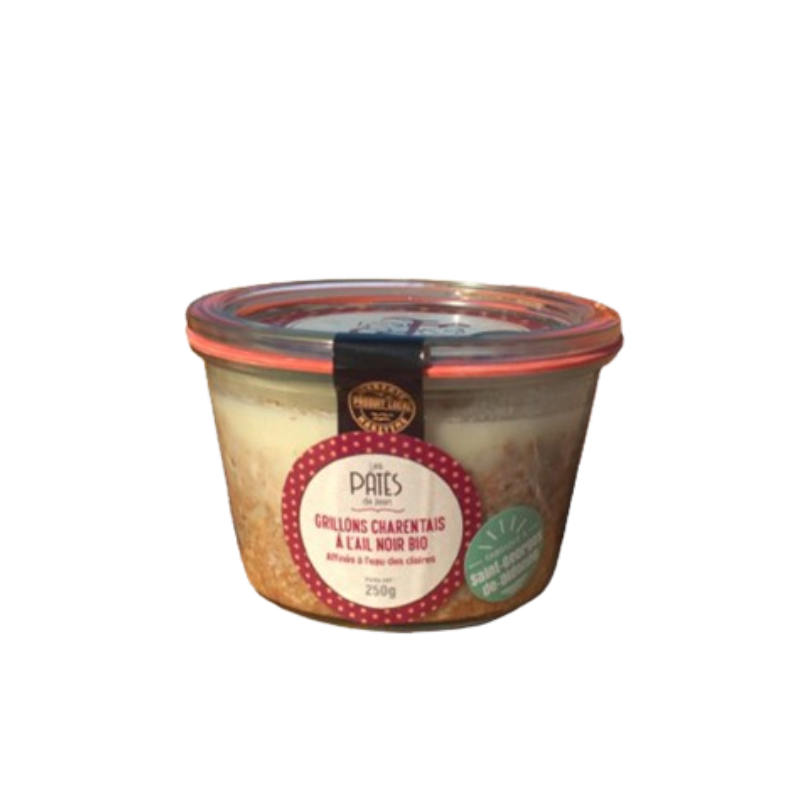 Terroir-Artisan grillons Charentais ail noir - conserverie Janine et Jean