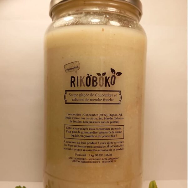 Terroir-Artisan Soupe glacée aux concombres Rikoboko