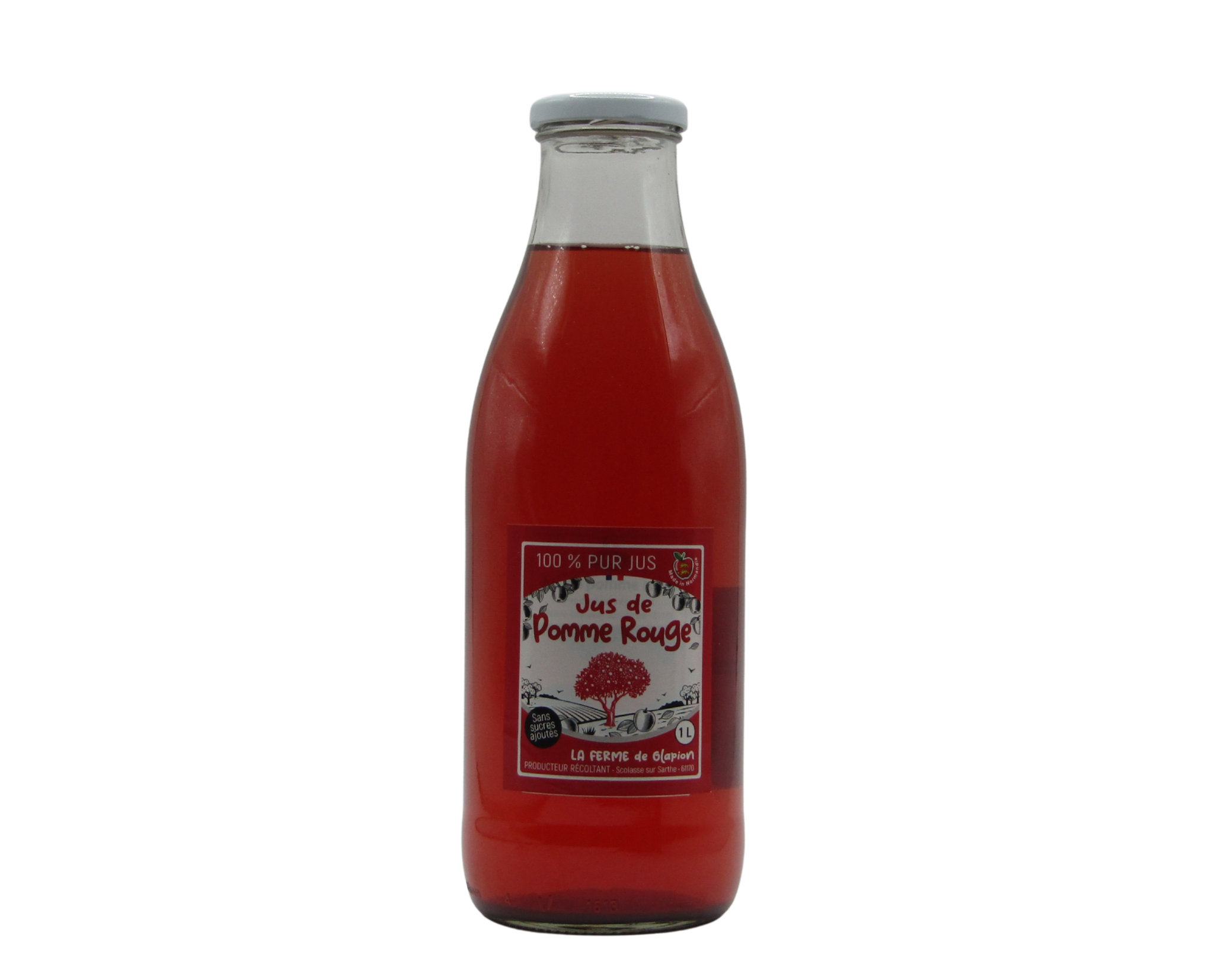 Pur jus de pomme rouge 1L – Ferme de Glapion