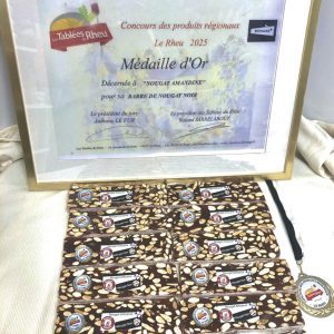 Nougat Noir 125g - Médaille d'Or 2025 - Nougat Amandine